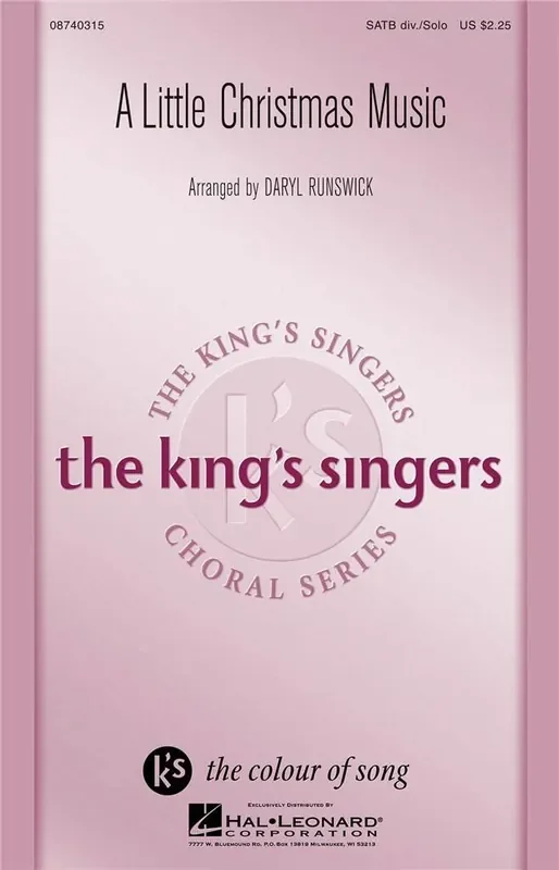 The King‘s Singers A Little Christmas Music (Arr. Daryl Runswick) Gemischter Chor mit Klavier/Orgel