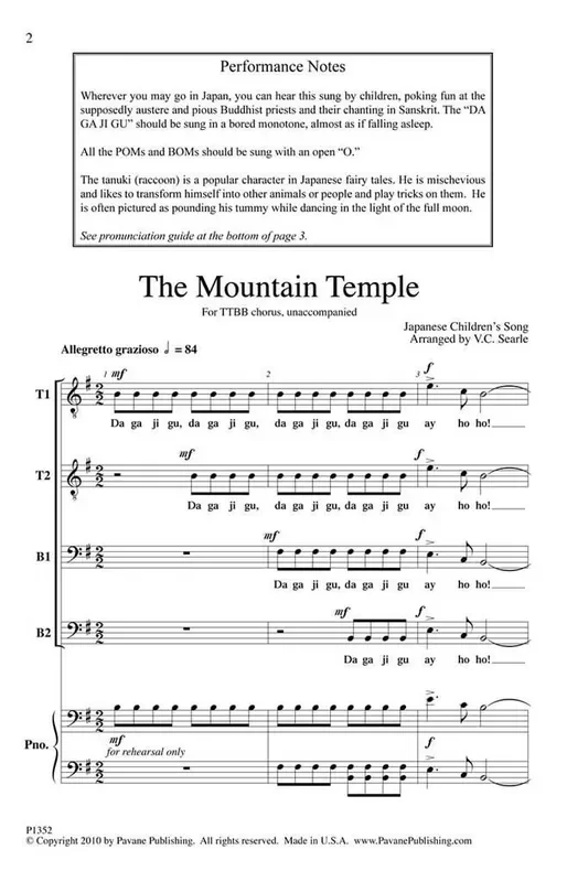 The Mountain Temple (Arr. George Searle) Männerchor A cappella