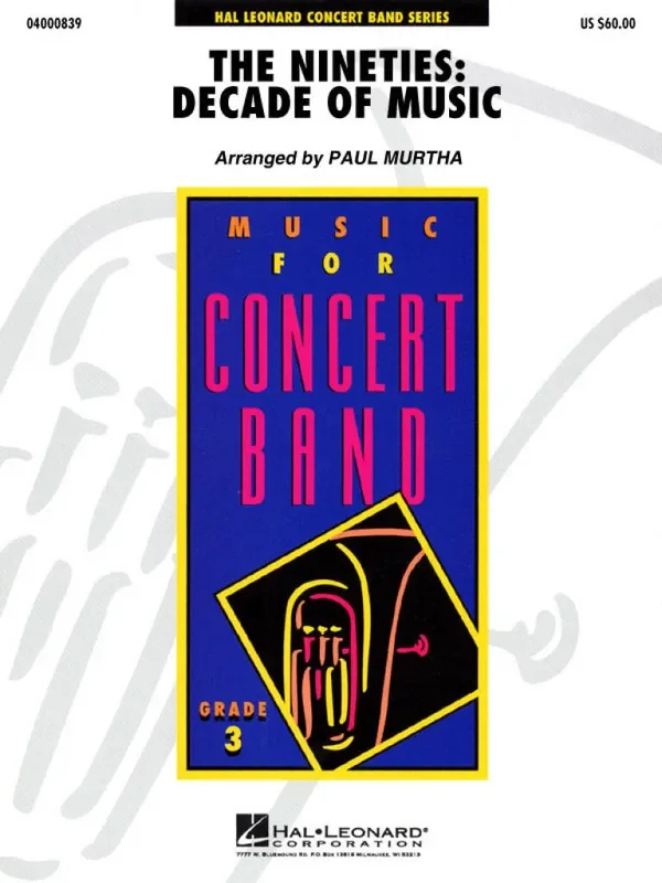 The Nineties-decade Of Music Full Score (Arr. Paul Murtha) Blasorchester