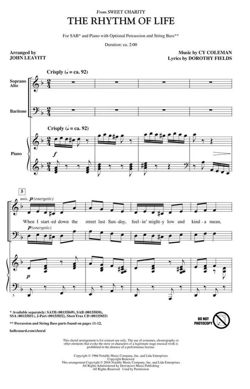 The Rhythm of Life (Arr. John Leavitt) Gemischter Chor mit Begleitung