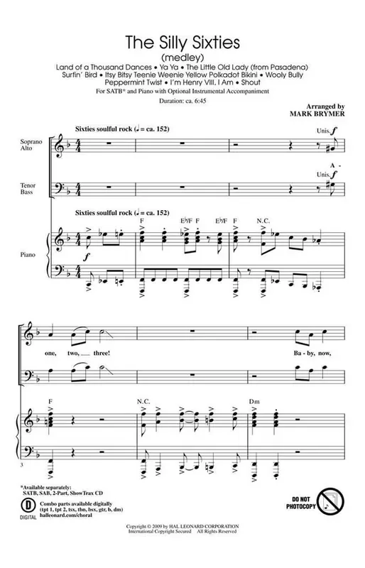 The Silly Sixties (Arr. Mark Brymer) Gemischter Chor mit Begleitung