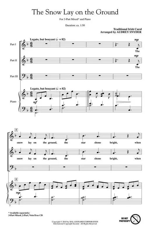 The Snow Lay on the Ground (Arr. Audrey Snyder) Gemischter Chor mit Begleitung