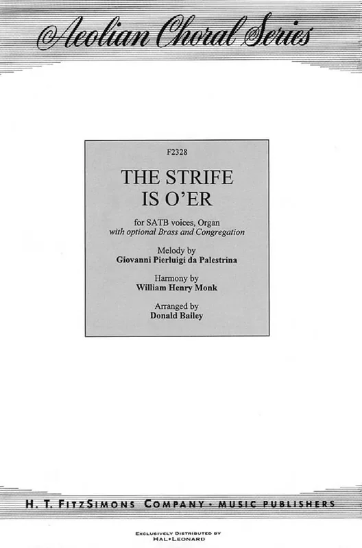 The Strife Is Over (Arr. Don Bailey) Gemischter Chor mit Begleitung