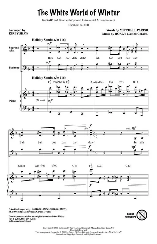 The White World of Winter (Arr. Kirby Shaw) Gemischter Chor mit Begleitung