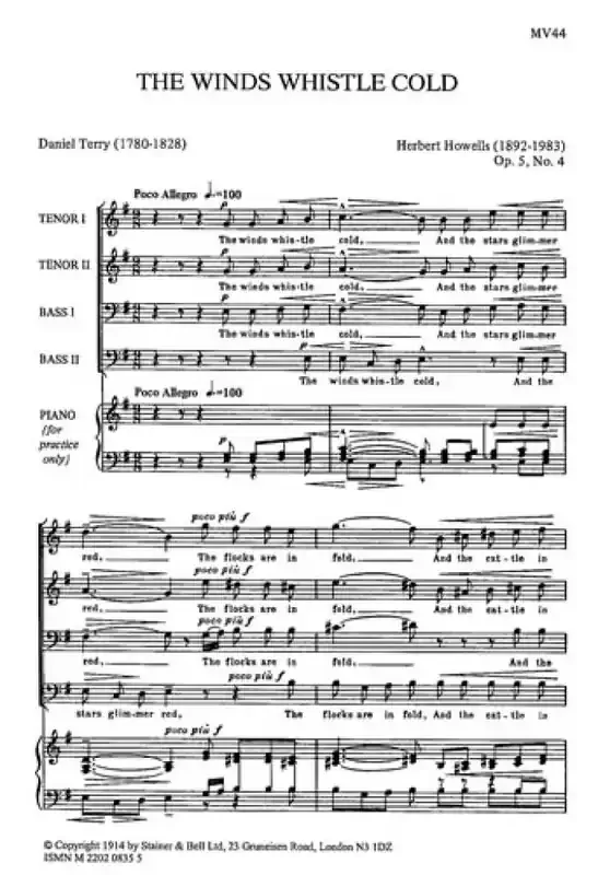 The Winds Whistle Cold Männerchor mit Begleitung