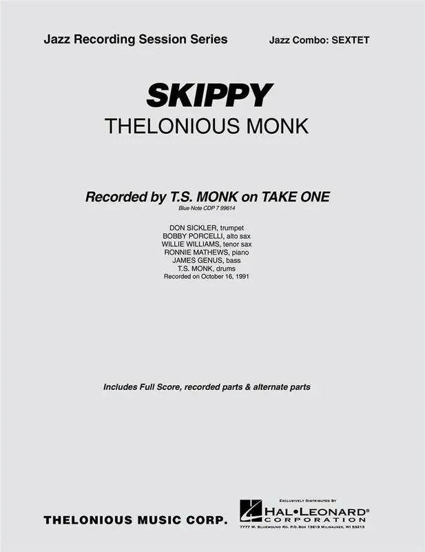 Thelonious Monk Skippy Jazz Ensemble