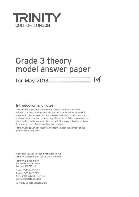 Theory Model Answers 2013 – Grade 3