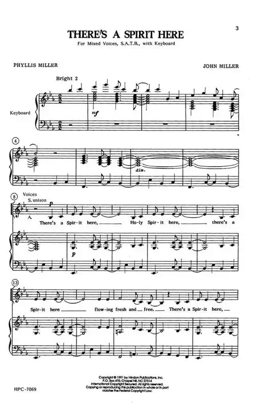 There‘s A Spirit Here Gemischter Chor mit Klavier/Orgel