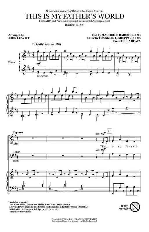 This Is My Father‘s World