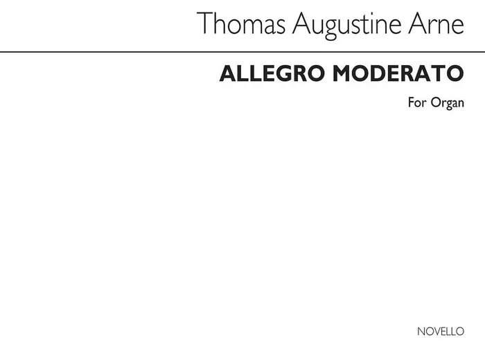 Thomas Augustine Arne Allegro Moderato For Organ Orgel