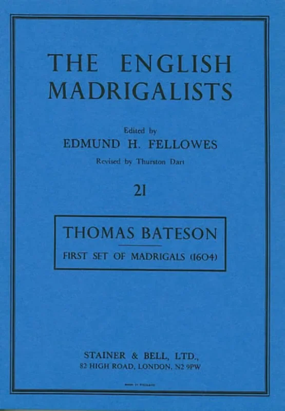 Thomas Bateson First Set Of Madrigals Gemischter Chor mit Begleitung