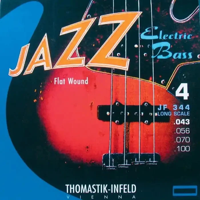 Thomastik Jazz snarenset basgitaar, nickel flatwound, 043-056-070-100, longscale