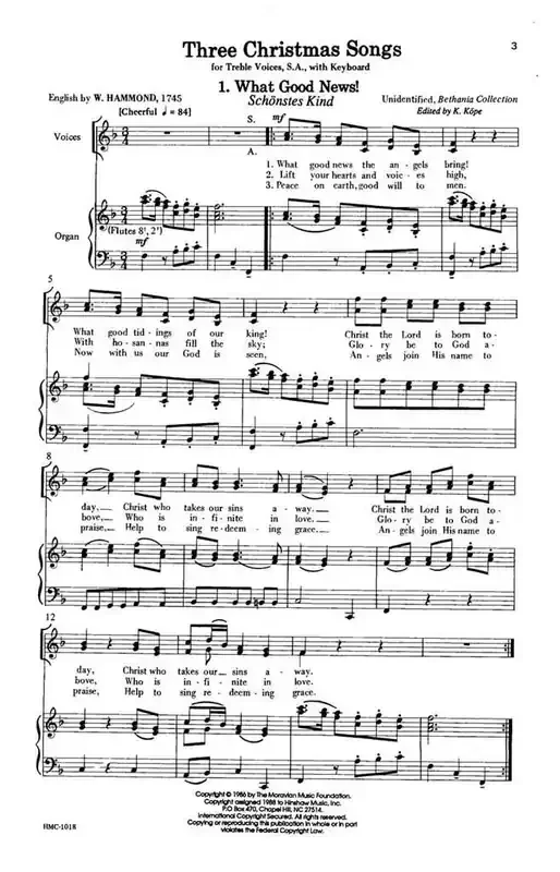 Three Christmas Songs (Arr. Karl Kope) Frauenchor mit Begleitung