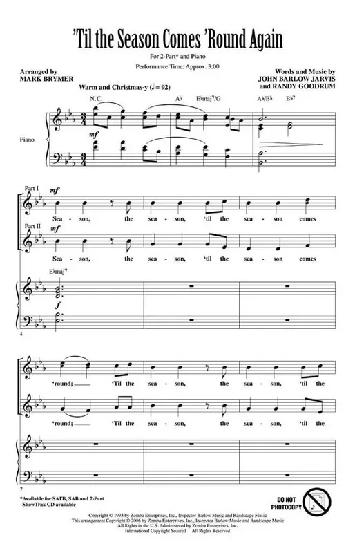 ‘Til the Season Comes ‘Round Again (Arr. Mark Brymer) Frauenchor mit Klavier/Orgel