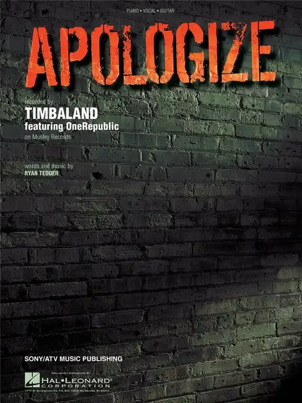 Timbaland Apologize Klavier, Gesang, Gitarre (Songbooks)