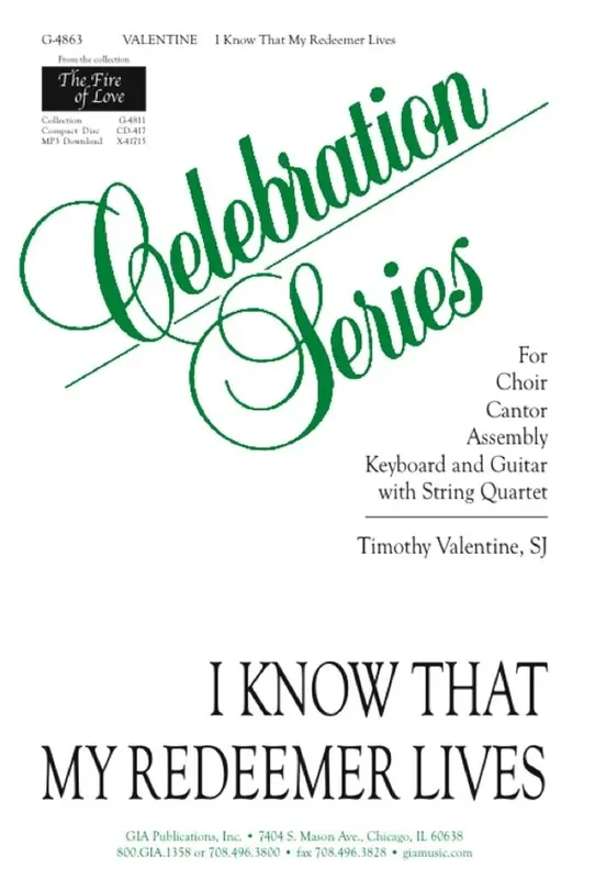 Timothy Valentine I Know That My Redeemer Lives Gemischter Chor mit Begleitung