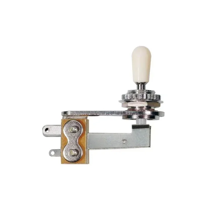 Toggle switch 3-way, angled model, chrome, with ivory plate and cap