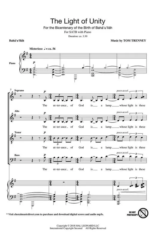 Tom Trenney The Light of Unity Gemischter Chor mit Begleitung