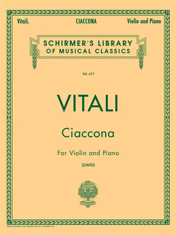 Tomaso Antonio Vitali Ciaccona Violine mit Begleitung