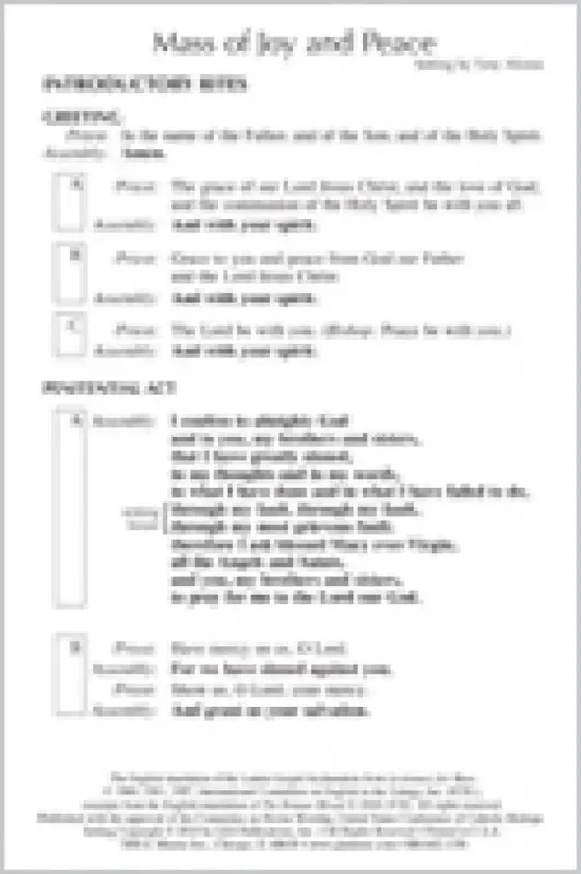 Tony Alonso Mass of Joy and Peace – Assembly Gemischter Chor mit Begleitung