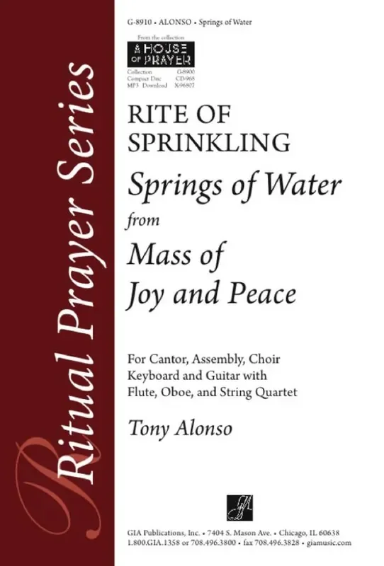 Tony Alonso Springs of Water – Instrument edition Gemischter Chor mit Ensemble