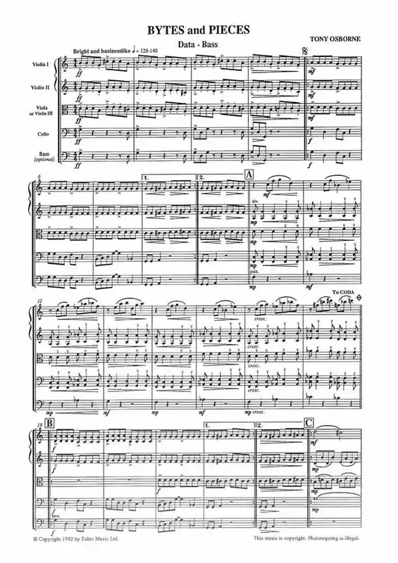 Tony Osborne Bytes and Pieces. Stringsets Streichensemble