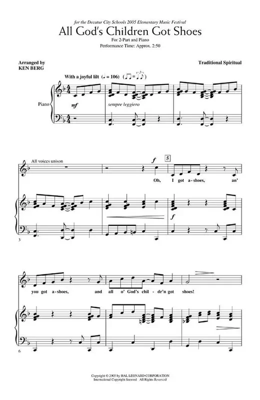 Traditional All God‘s Children Got Shoes (Arr. Henry Leck) Frauenchor mit Begleitung