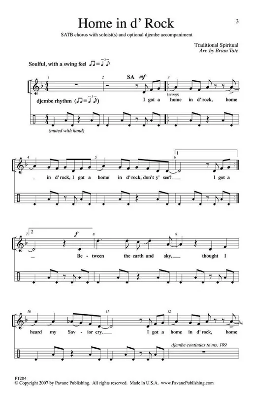 Traditional Home in d‘Rock (Arr. Brian Tate) Gemischter Chor mit Begleitung