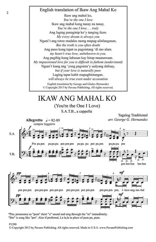 Traditional Ikaw Ang Mahal Ko (Arr. George Hernandez) Gemischter Chor mit Begleitung