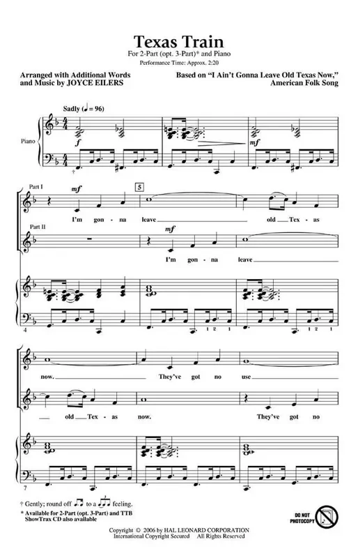 Traditional Texas Train (Arr. Joyce Eilers) Frauenchor mit Begleitung