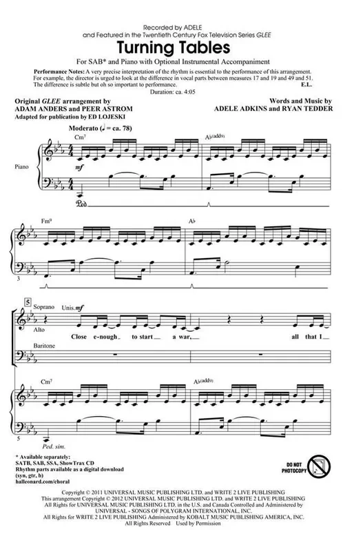 Turning Tables (Arr. Ed Lojeski) Gemischter Chor mit Begleitung