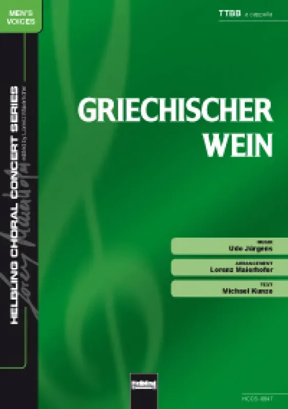 Udo Jürgens Griechischer Wien (Arr. Lorenz Maierhofer) Männerchor mit Begleitung