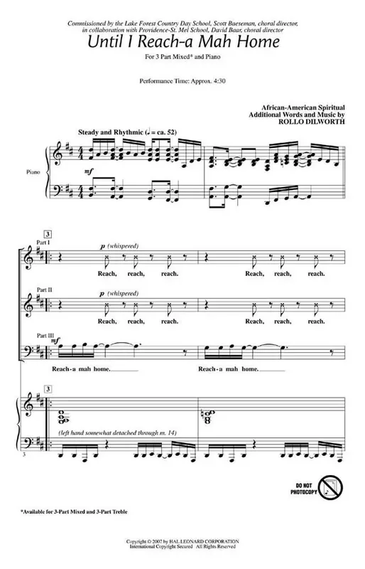 Until I Reach-a Mah Home (Arr. Rollo Dilworth) Gemischter Chor mit Begleitung