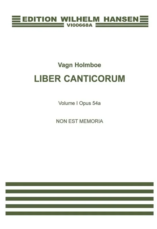Vagn Holmboe Non Est Memoria Op.54a Gemischter Chor A cappella