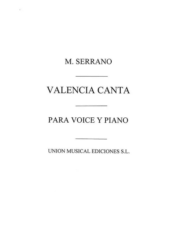 Valencia Canta A La Virgen De Los Desamparados Gesang mit Klavier