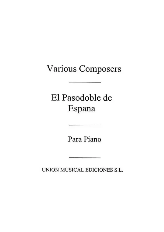 Varios Album De Pasodobles Toreros For Piano Klavier Solo