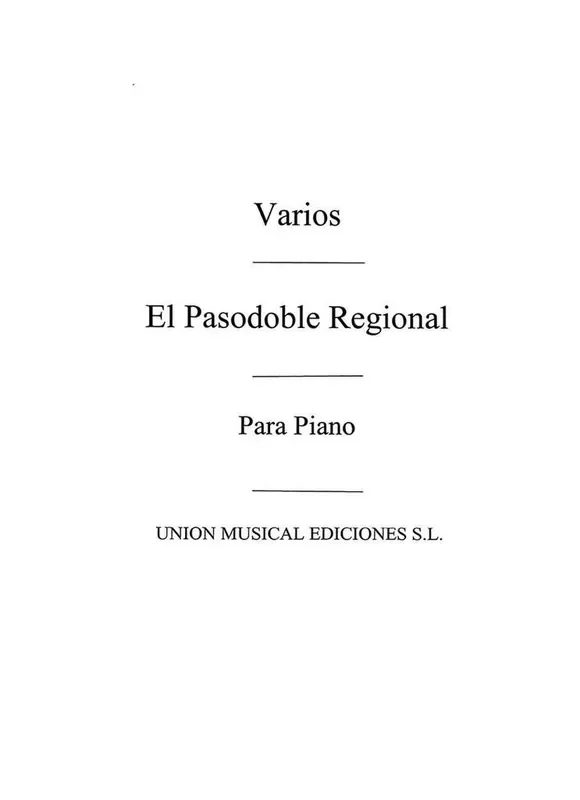 Varios Album De Pasodoblesregionales For Piano Klavier Solo