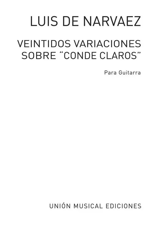 Veintidos Variaciones Sobre Conde Claros Gitarre Solo