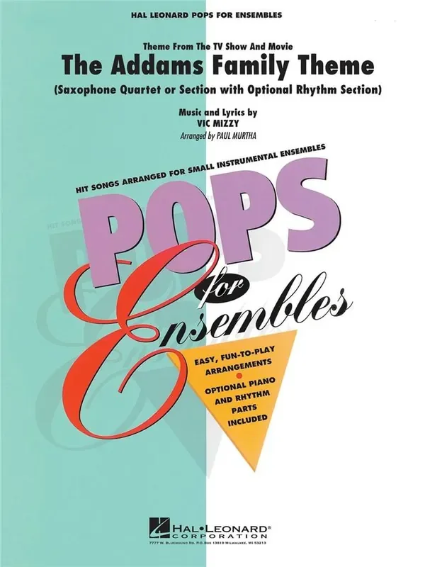 Vic Mizzy The Addams Family Theme (Arr. Paul Murtha) Saxophon Ensemble