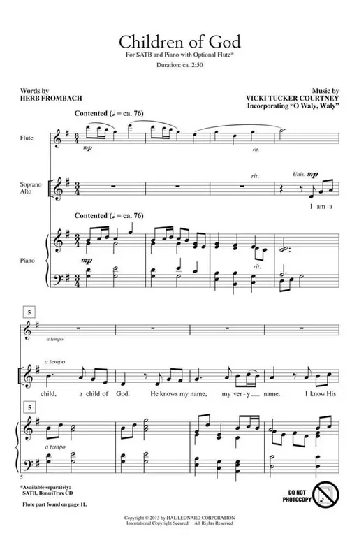 Vicki Tucker Courtney Children of God Gemischter Chor mit Begleitung