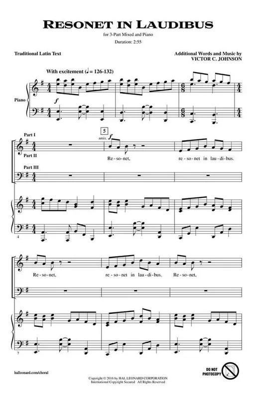 Victor C. Johnson Resonet in Laudibus Gemischter Chor mit Begleitung
