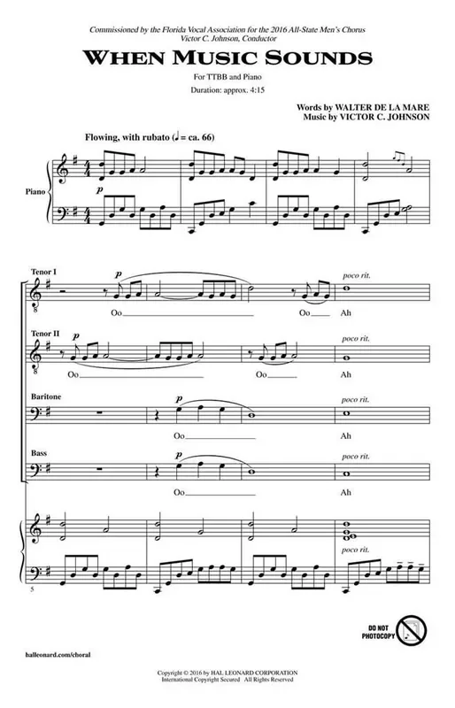 Victor C. Johnson When Music Sounds Männerchor mit Begleitung