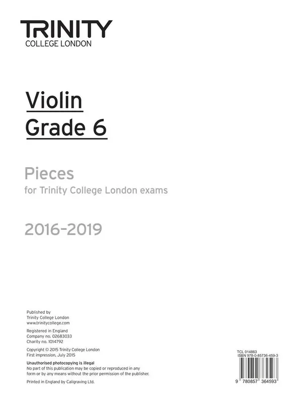 Violin Exam Pieces – Grade 6