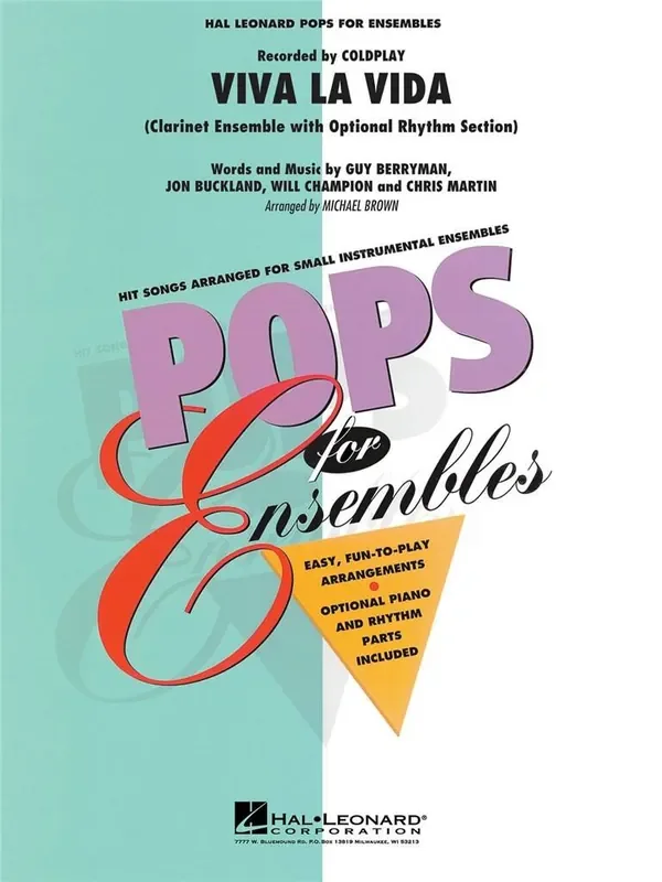 Viva La Vida (Arr. Michael Brown) Klarinette Ensemble