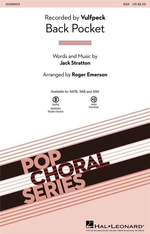 Vulfpeck Back Pocket (Arr. Roger Emerson) Frauenchor A cappella