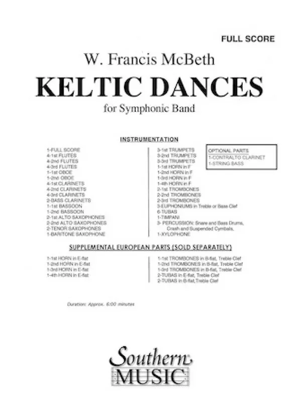 W. Francis McBeth Keltic Dances Blasorchester