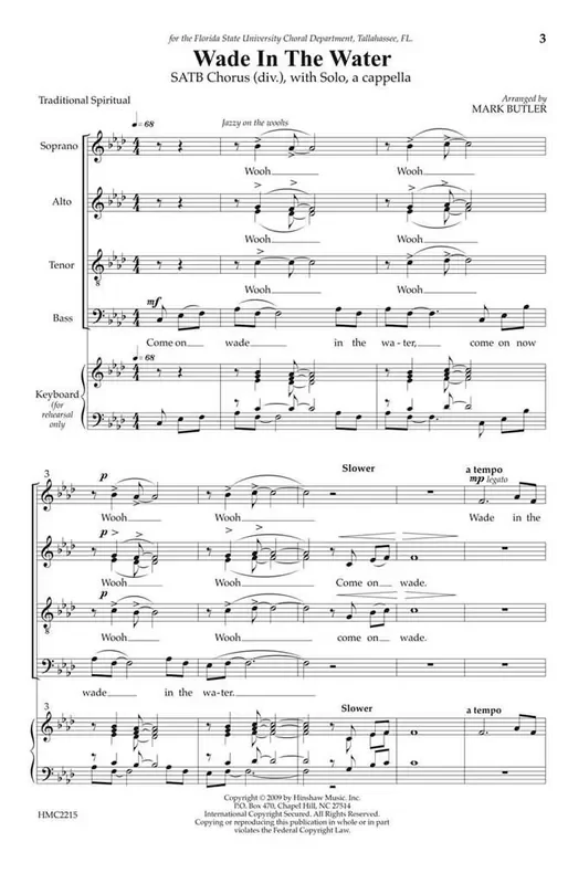 Wade In The Water (Arr. Mark Butler) Gemischter Chor A cappella