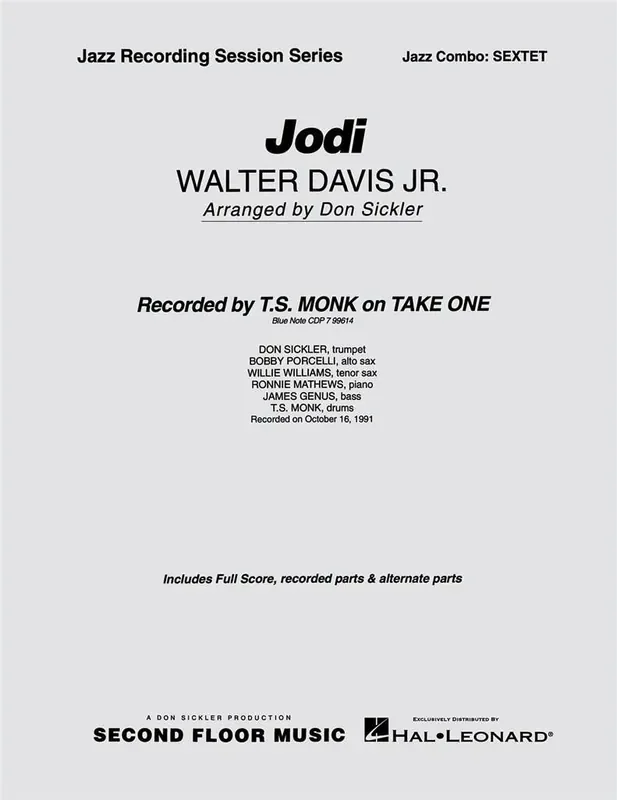Walter Davis, Jr. Jodi (Arr. Don Sickler) Jazz Ensemble