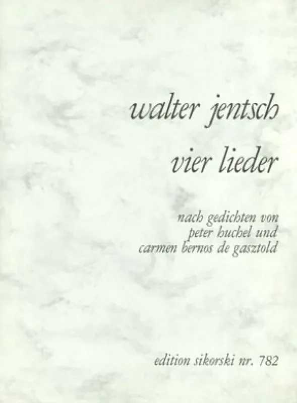 Walter Jentsch 4 Lieder Gesang mit Klavier
