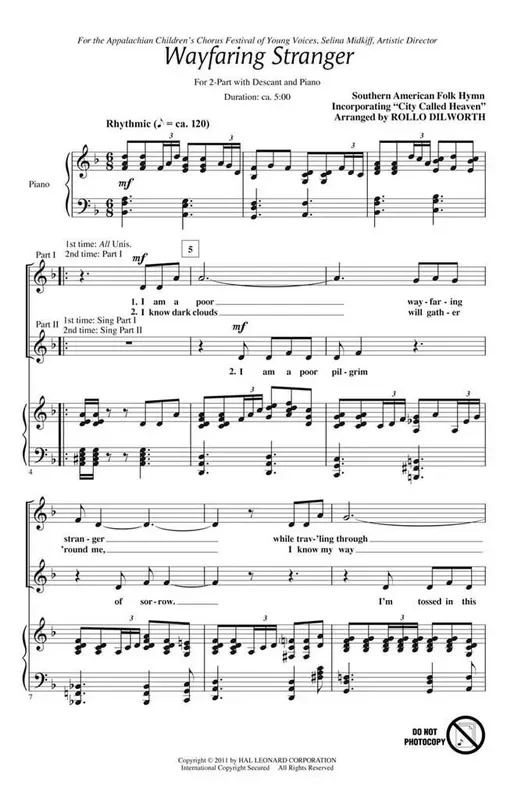 Wayfaring Stranger (Arr. Rollo Dilworth) Frauenchor mit Begleitung